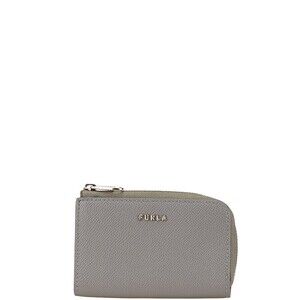 Furla Babylon key Wallet card Wallet gray leather